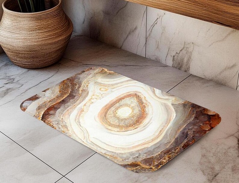 Geode Crystal Rug Geode Crystal Bath Mat, Quartz Crystal Bathroom Mat, Unique Artsy Boho ...