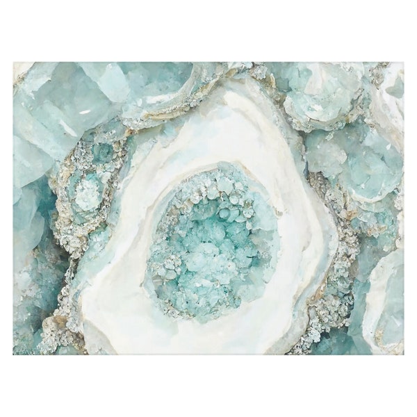 Aquamarine Geode Bereich Teppich, Kristall Akzent Teppich, 3 Größen, Blau Teal Aqua Silber Weiß, Teppich für Küche, Bad, Eingang, Bodenmatte