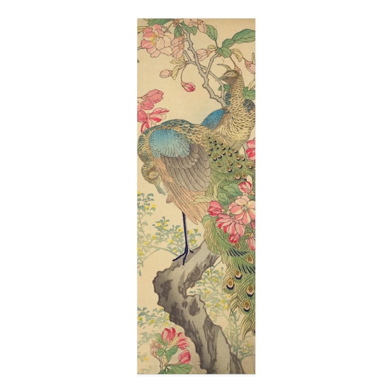 Japanese Flowers and Birds Yoga Mat, Vintage Kacho-E Bairei Painting Pilates Mat, Exercise Workout Self Care Floor Mat Yogi Yoga Supplies