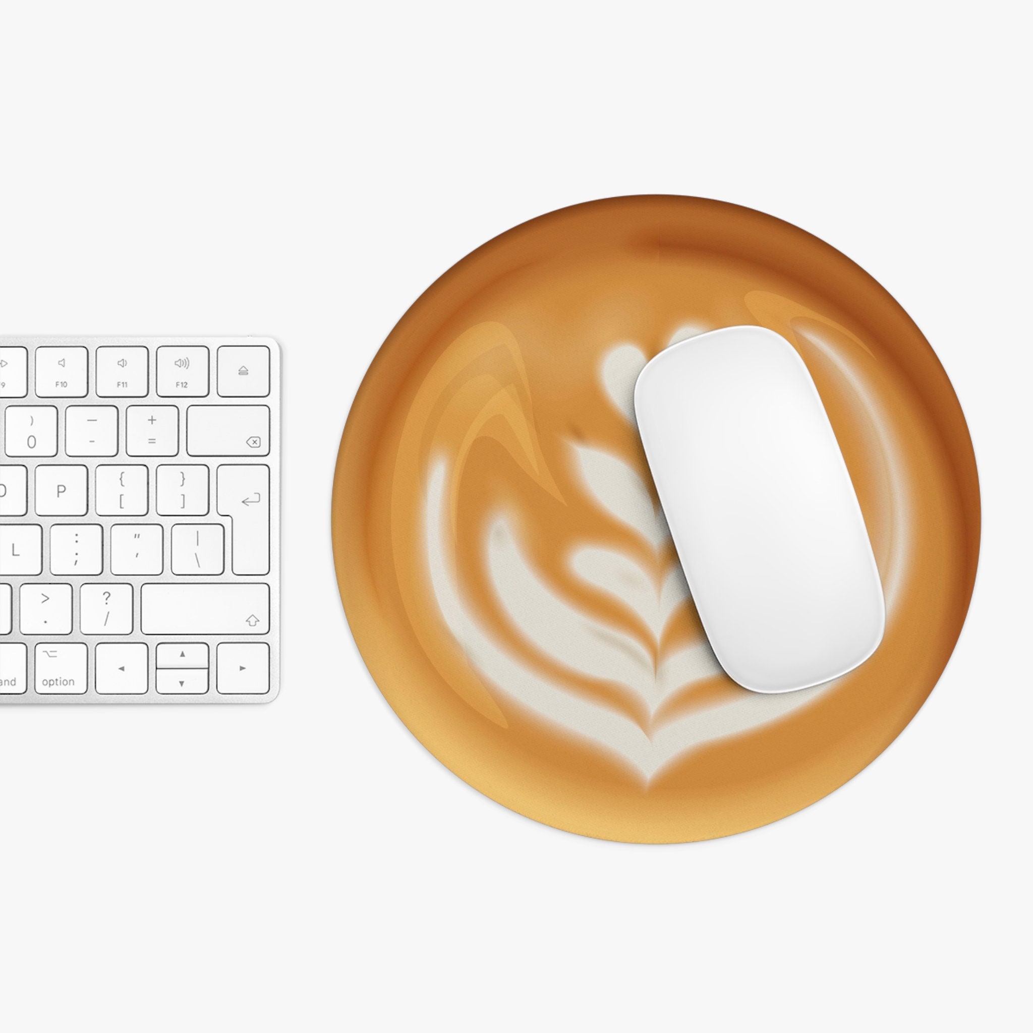 Latte Art Print Mouse Pad Coffee Round Mouse Pad Mouse Mat Cute Funny Pad  Desk Pad Desk Accessories Mousepad Brown Circle Mousepad Barista 