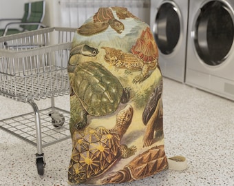 Turtles and Tortoises Laundry Bag, Turtle Draw String Bag, Turtle College Teen Gift, Large Drawstring Bag, Sea Turtle Wash Bag, Hamper Bag