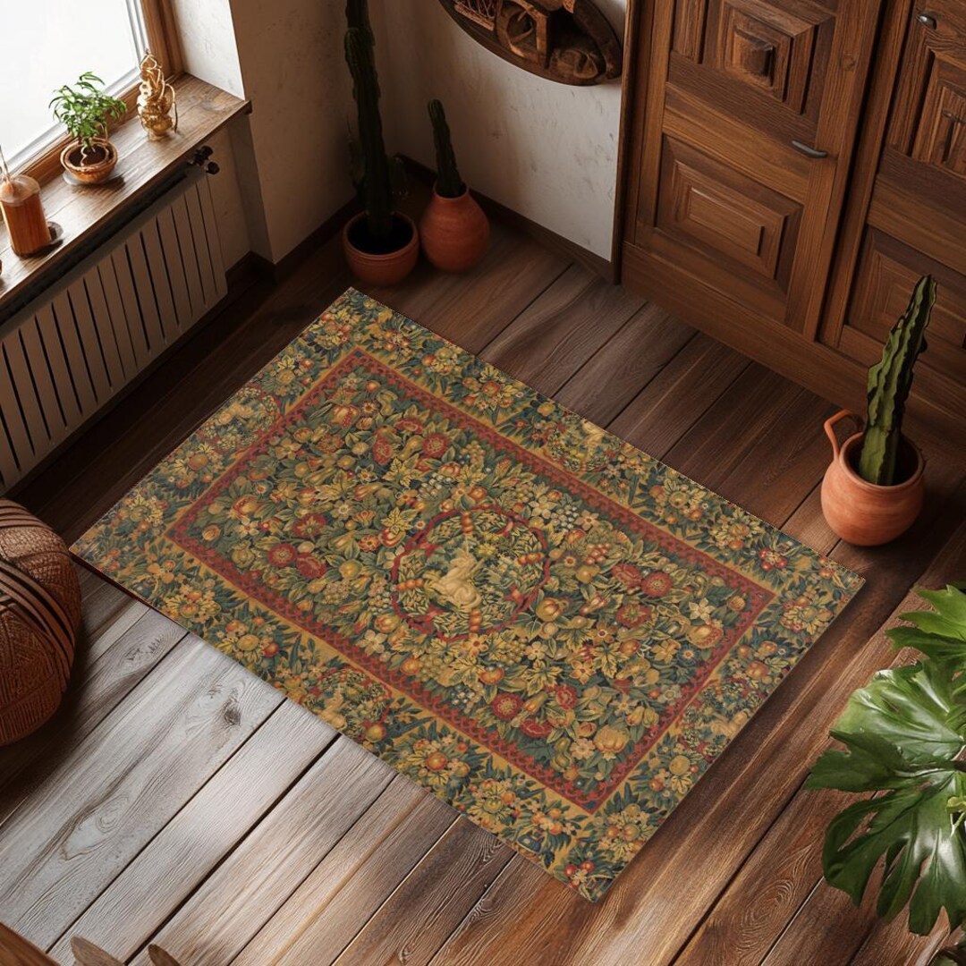Medieval Area Rug Medieval Unicorns Area Rug, Indoor Outdoor Floor Mat in 3 Sizes ...