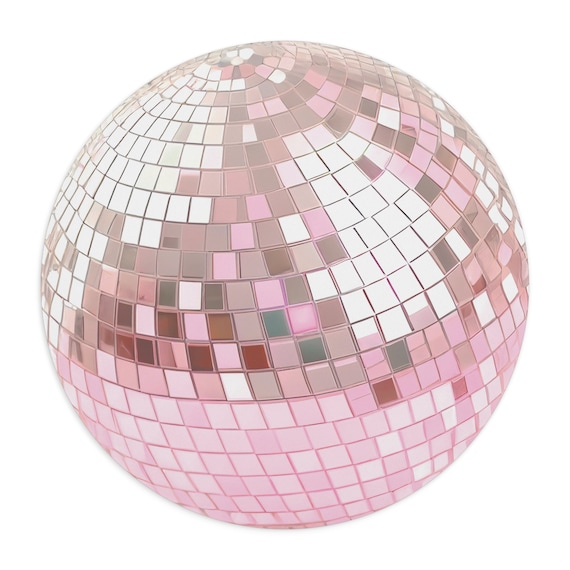 Pink Disco Ball Round Mouse Pad, Unique Funny Desk Top, Disco