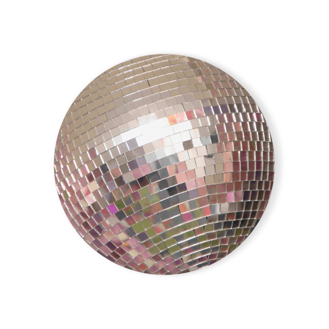 Gold Disco Ball Coaster Sets, Round Disco Dance Party Decor Accessories Favors Supplies, Rose