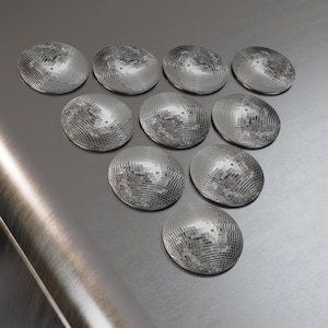 Silver Disco Ball Fridge Magnet, Funky Round Refrigerator Dance Bridesmaid Bachelorette Birthday Wedding Grad Party Favors