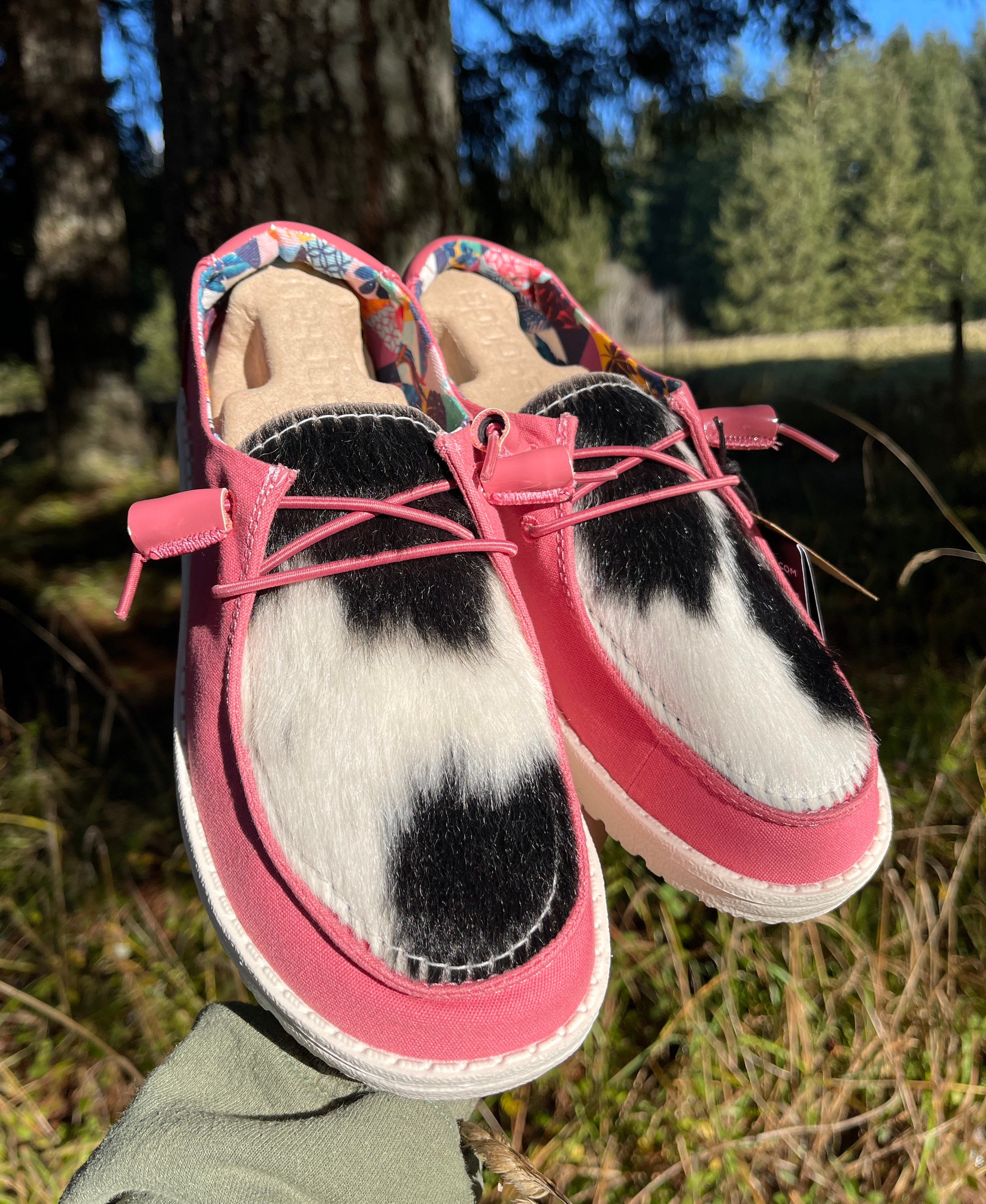 Cowhide Hey Dudes Custom Hey Dudes Salt N Pepper Cowhide Women's Hey