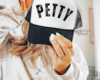 OTTO Women’s Petty Trucker Hat with Gorgeous Hat Chain Neutral Custom Trucker Hat With Gold Paper Clip Chain Snap  main image 3