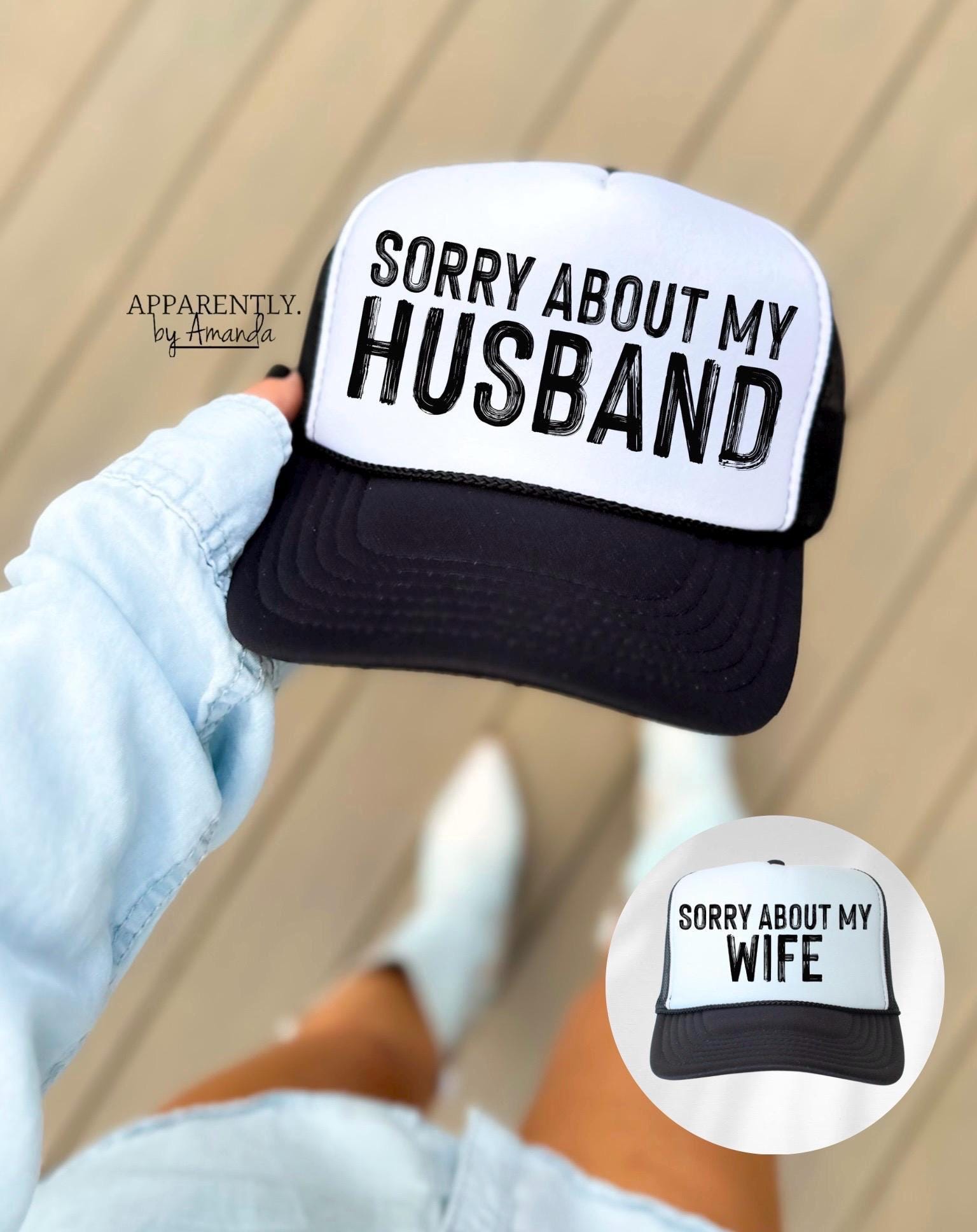 Sorry About My Husband Hat - Funny Baseball Cap For Women Adjustable Dad Hat