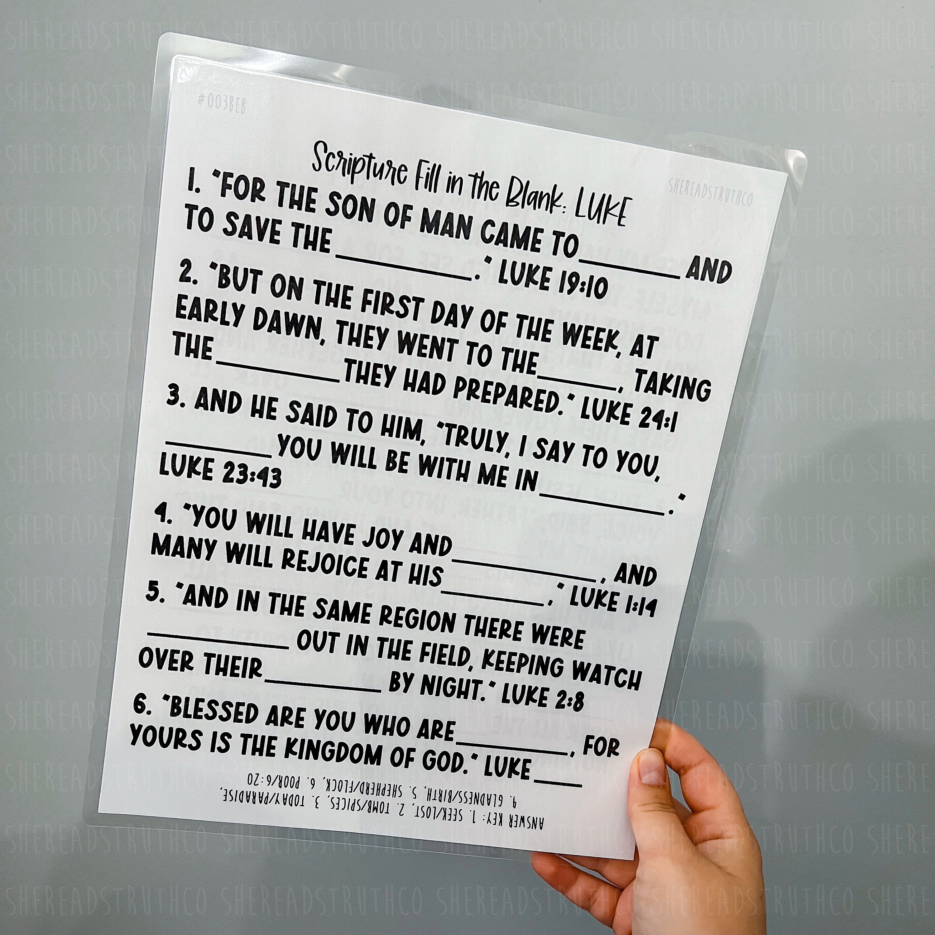 Blanck Scripture PRINTABLE Mark (B) Scripture Fill in the Blank, Scripture Memorization ...