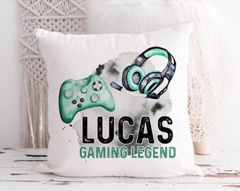 Personalised Gaming Legend Cushion , Birthday Gift Kids , Gaming Room Cushion , Gaming Controller Cushion , Man Cave Gift