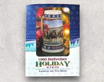 Boccale vintage Budweiser Holiday Stein 1995 "Lighting The Way Home"
