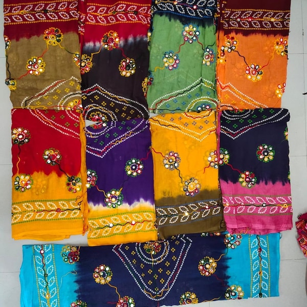 Rajasthani Phulkari Dupatta, Hand Embroidery Phulkari Dupatta with Mirror Work, indian wedding dupatta, phulkari scarf