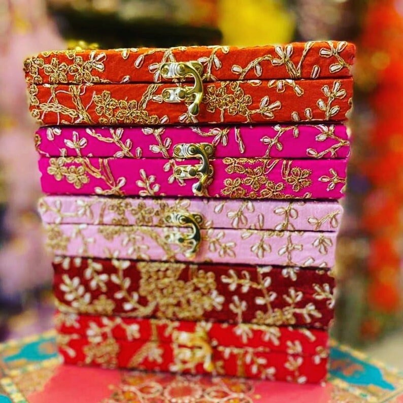 5 to 100 Piece Indian Handmade Gift Box With Gota Home Decor Etsy