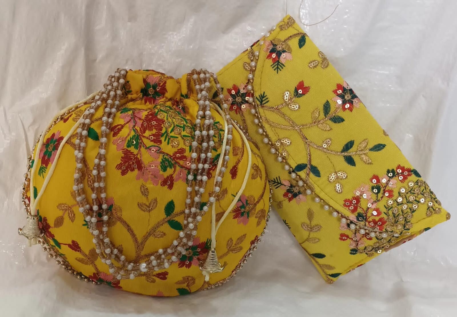 koppeling Potli tas voor vrouwen Lucknowi Chikankari Werk avond partij Indiase stijl clutch Potli combo Trouwen Accessoires Tassen & Portemonnees cadeau voor haar, bruiloft koppeling 