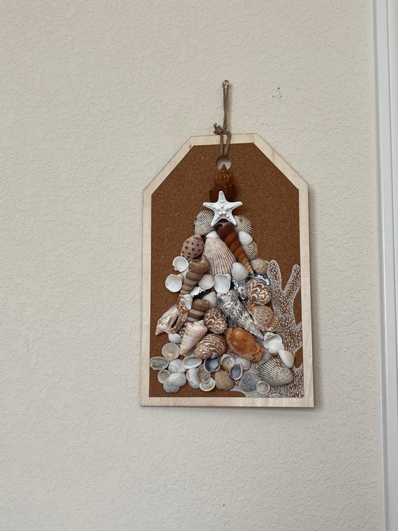 SEASHELL CHRISTMAS TREE Holiday Art Coastal Xmas Decor - Etsy