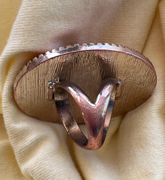 Big Orange Oval Statement Ring - image 4