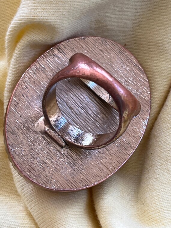 Big Orange Oval Statement Ring - image 6
