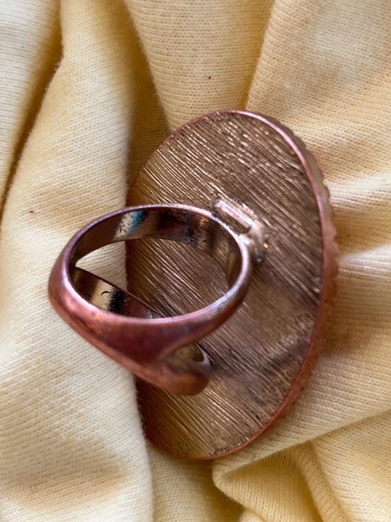 Big Orange Oval Statement Ring - image 2