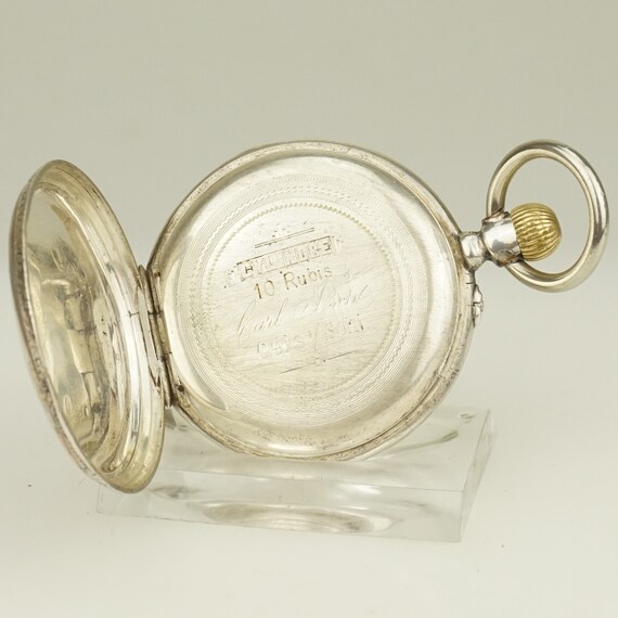 Working Solid Silver Swiss Made Pocket Watch Men'… - image 5