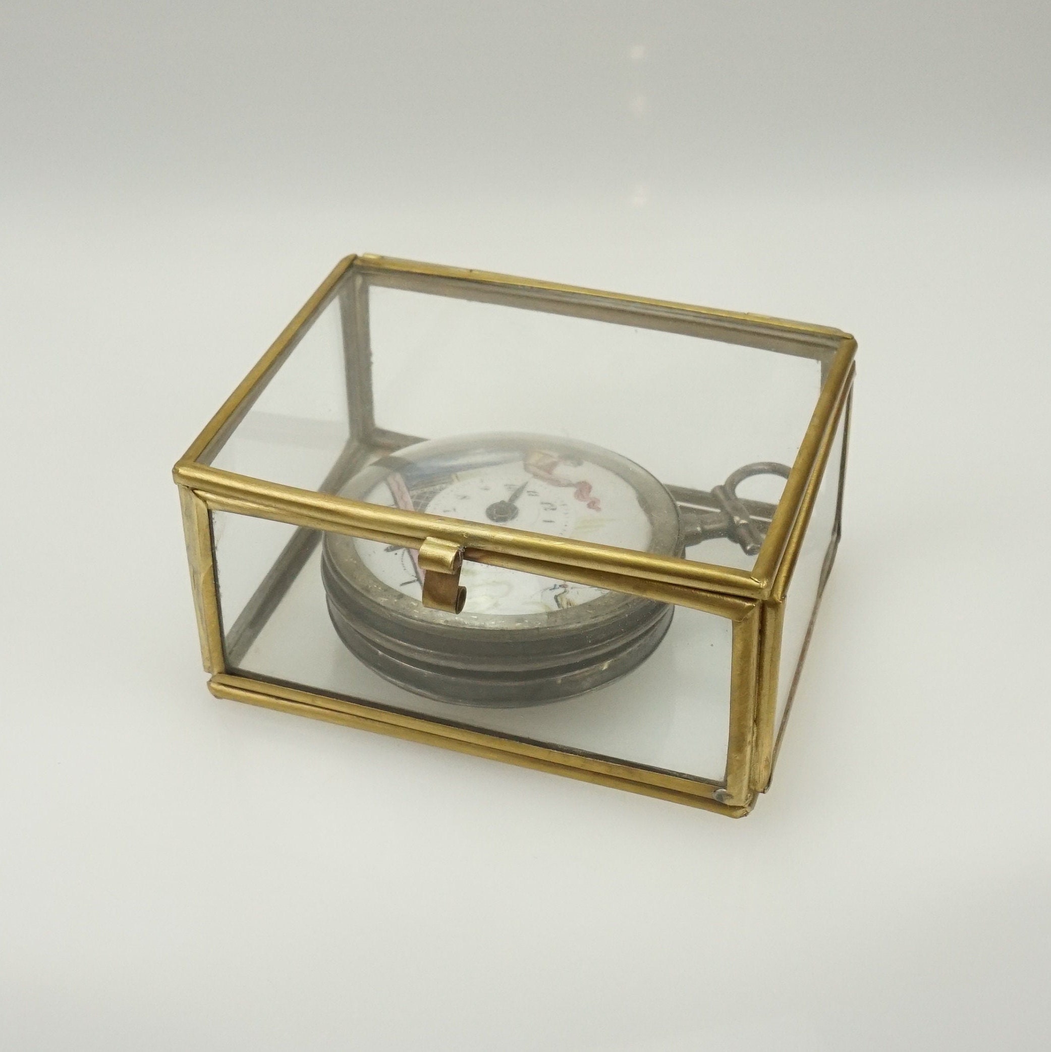 DISPLAY CASE Pocket Watch Silver Keywound Gold Vintage Antique Men's