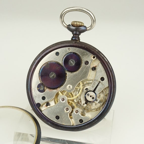 WORKING Antique Pocket Watch Swiss Men's Mechanic… - image 4
