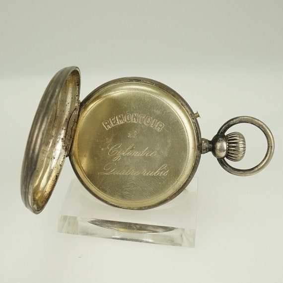 Working Solid Silver Pocket Watch Antique Men's n… - image 6