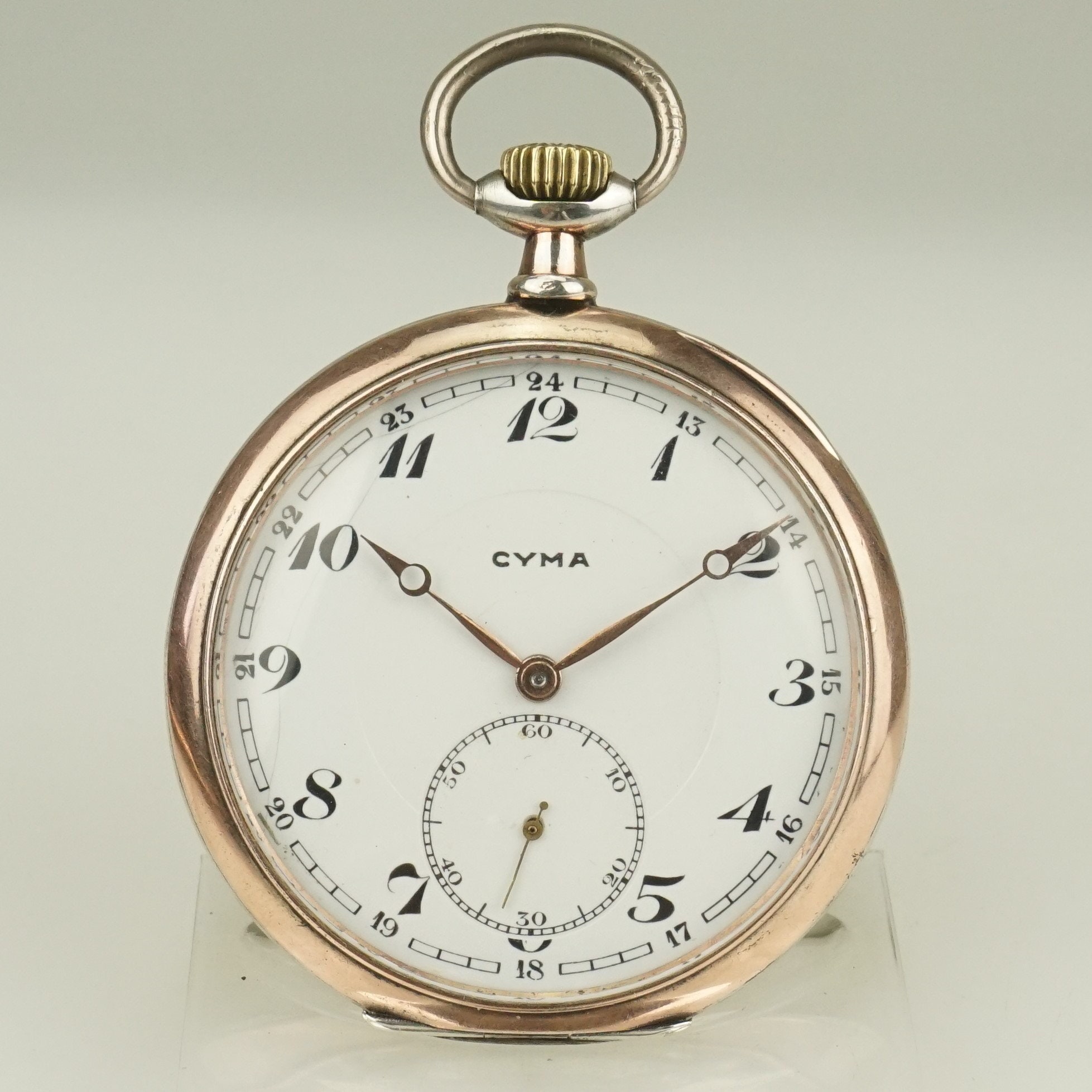 Montre à Gousset Double Signatures CYMA & TAVANNES – Acier Art Déco Vers 1930 – Occasion à Réviser