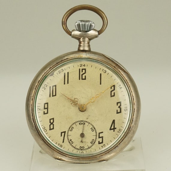 Working ZUVERLAESSIG Solid Silver Swiss Made Pock… - image 1