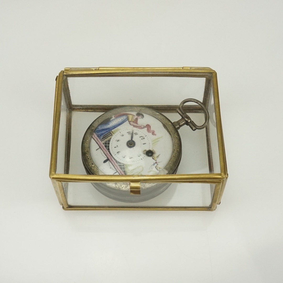 DISPLAY CASE Pocket Watch Silver Keywound Gold Vintage Antique Men's