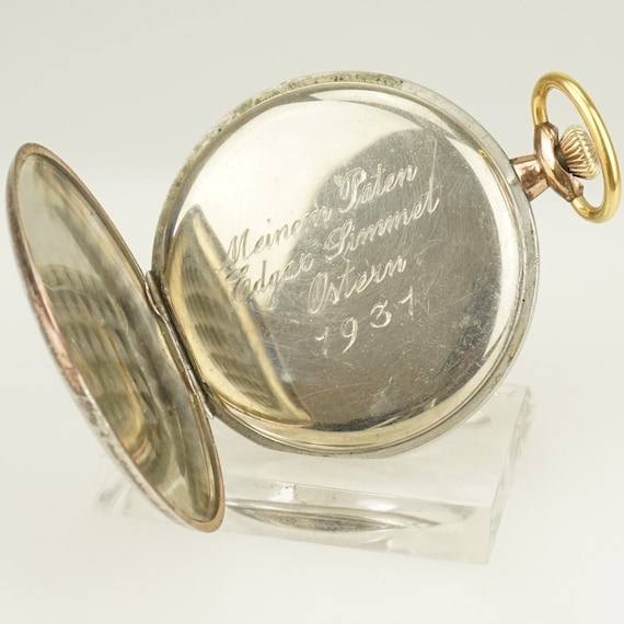 Working ZENTRA Pocket Watch Men's no fusee duplex chr… Gem