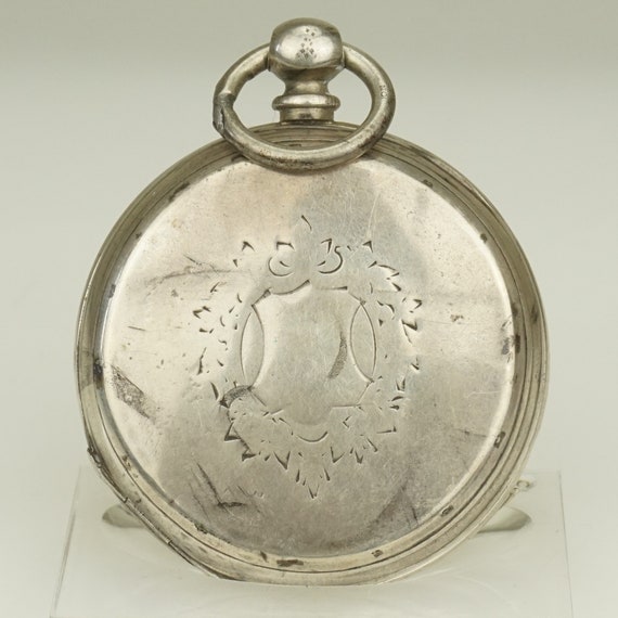 Working Solid Silver SWISS Pocket Watch Men's no … - image 2