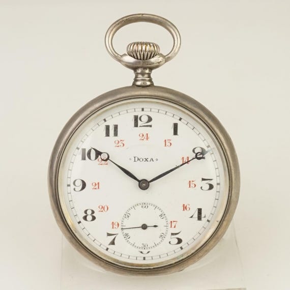 Working! DOXA Solid Silver Pocket Watch Men's no … - image 10