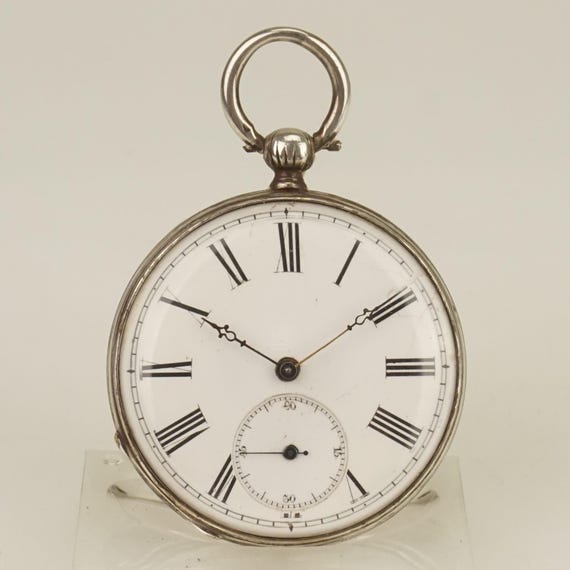 WORKING Pocket Watch Key-wound Solid Silver Antiq… - image 2