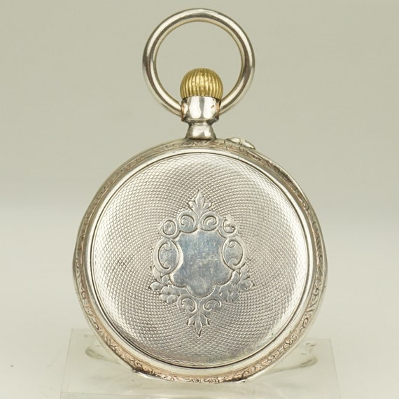 Working Solid Silver Swiss Made Pocket Watch Men'… - image 2