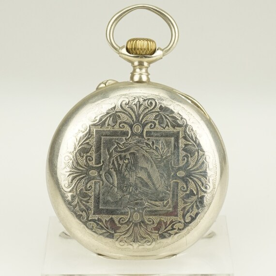 Working Relief Case Pocket Watch Vintage Military… - image 2