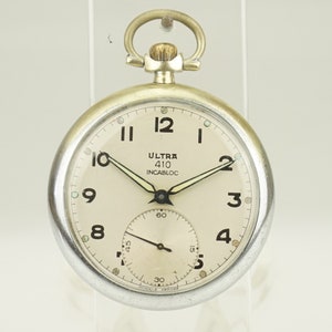Working ULTRA 410 Swiss Pocket Watch Men's no fusee duplex chronometer wristwatch antique repeater chronograph RAR