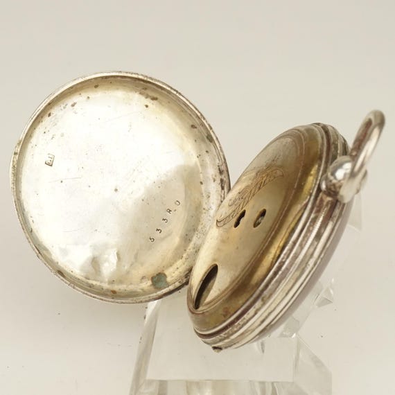 WORKING Pocket Watch Key-wound Solid Silver Antiq… - image 7