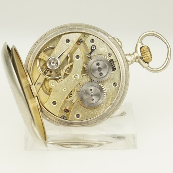 Working Relief Case Pocket Watch Vintage Military… - image 10