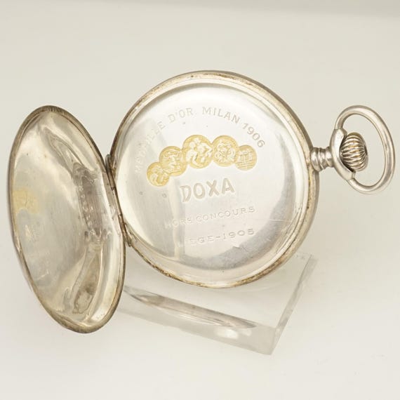Working! DOXA Solid Silver Pocket Watch Men's no … - image 6