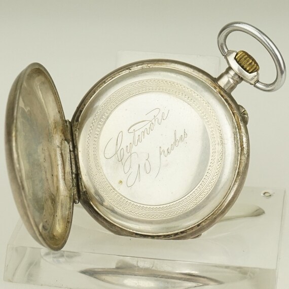 Working Solid Silver Swiss Made Pocket Watch Ladi… - image 6