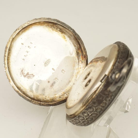 Working! Key-wind Solid Silver Pocket Watch Antiq… - image 6