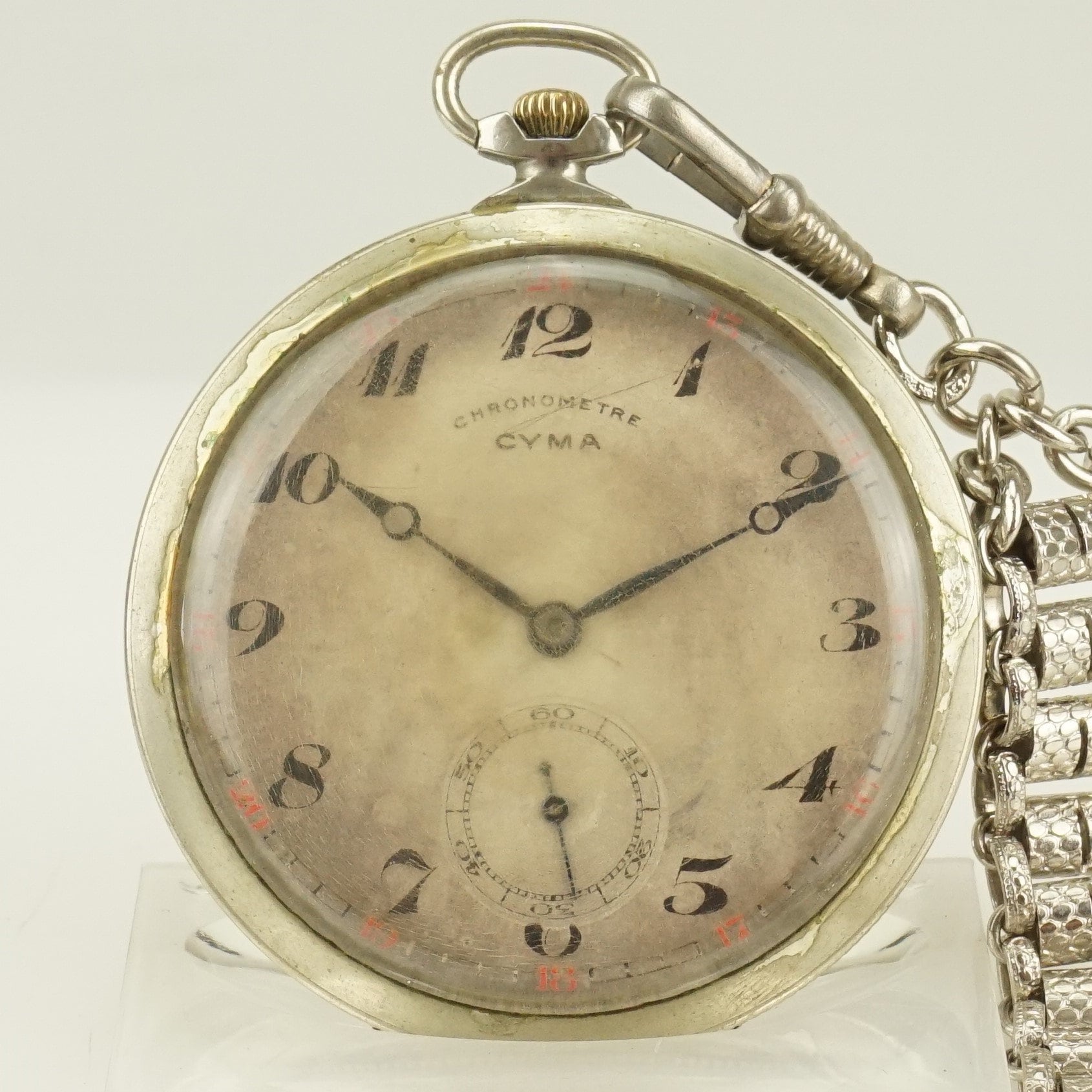 Reloj de bolsillo suizo CYMA para hombre, reloj de pulsera