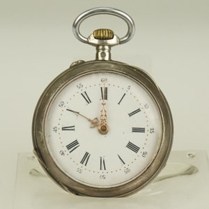 Montre de poche en argent massif de fabrication suisse pour femme sans fusee chronomètre duplex montre-bracelet chronographe à répétition antique RAR