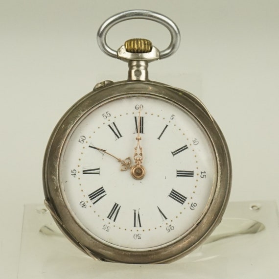 Working Solid Silver Swiss Made Pocket Watch Ladi… - image 1