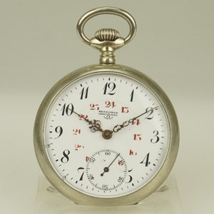 Montre de poche HEBDOMAS pour hommes, 8 jours de travail, chronomètre duplex sans fusée, montre-bracelet antique à répétition, chronographe RAR