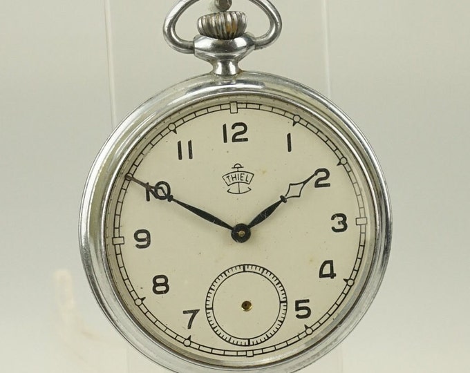 Vintage German Pocket Watch THIEL Men's Mechanical No Fusee Duplex or