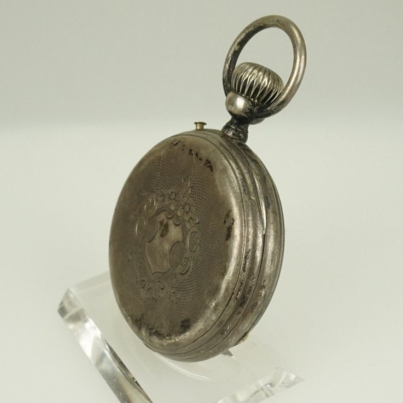 Working Solid Silver Pocket Watch Antique Men's n… - image 5