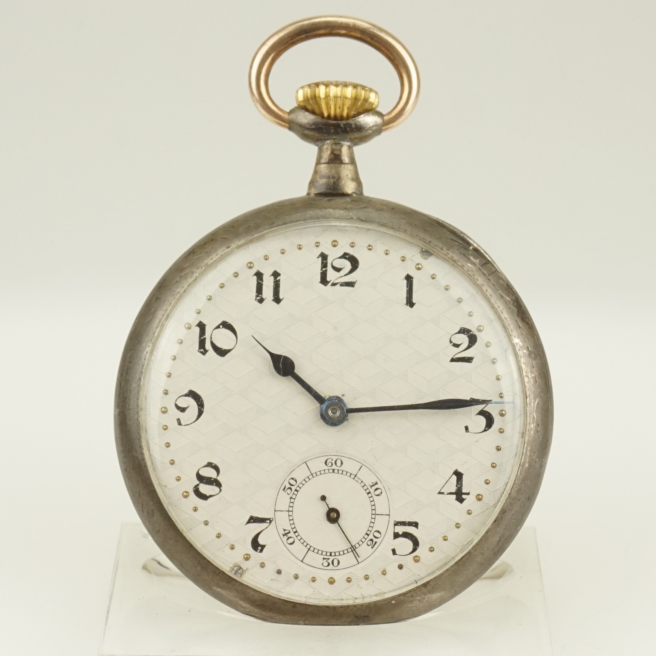 Working INVAR Solid Silver Pocket Watch Men s No Fusee Duplex