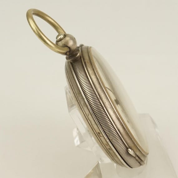 Working! 24-Hours Solid Silver key-wind Pocket Wa… - image 3