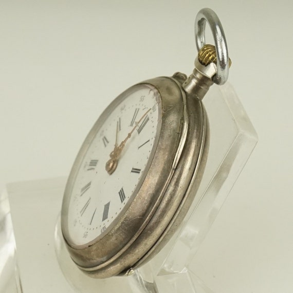 Working Solid Silver Swiss Made Pocket Watch Ladi… - image 4